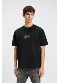 BOSS Orange Herren T-Shirt "Te voyage", schwarz, casual, Gr. XL, unifarben, Single Jersey, Obermaterial: 100% Baumwolle, Shirts, mit coolem Logo-Druck