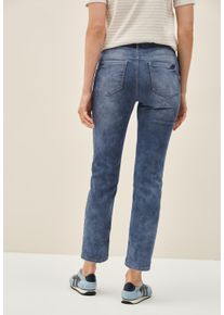 Cecil Damen Gerade Jeans, blau, casual, Gr. 31, unifarben, Jeans, 100% Baumwolle, Jeans, High Waist