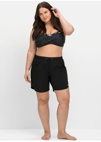 sheego Damen Bikini-Hose, schwarz, Gr. 46, Polyester, Elasthan, Badehosen