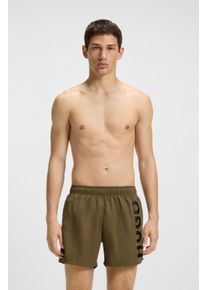 HUGO UNDERWEAR Herren Badeshorts "ABAS"open grün 355, sportlich, Gr. XL, Microfaser, Obermaterial: 100% Polyester, Badehosen, seitlich mit großem