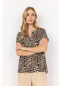 soyaconcept Damen Kurzarmbluse "SC-PIETTA 1"sand combi, modisch, Gr. M, gemustert, Web, Obermaterial: 100% Viskose, Blusen