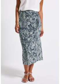 Street One Damen Maxirockarona blau, casual, Gr. 44, bedruckt, Stoff, 95% Polyester, 5% Elasthan, Röcke, mit allover Print