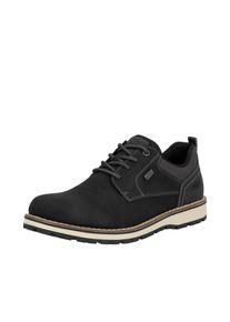 Rieker Herren Schnürschuh, Gr. 45, schwarz, Lederimitat, Textil, klassisch, Schuhe, Business Schnürer, Halbschuh, Casual Sneaker mit