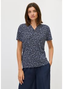 Cecil Damen Print-Shirturban dunkelblau, casual, Gr. XS, bedruckt, Web, 50% Baumwolle, 50% Modal, Shirts, aus Baumwolle mit Stretchante