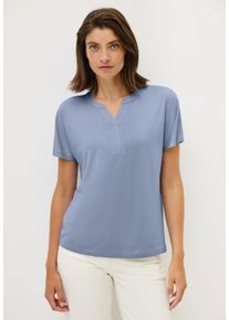 Cecil Damen T-Shirt, blau, casual, Gr. S, unifarben, Stoff, 50% Modal, 50% Baumwolle, Shirts, aus elastischem Materialmix