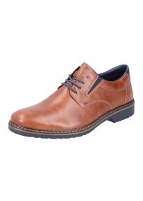 Rieker Herren Schnürschuh, Gr. 45, braun, Synthetik, elegant, Schuhe, mit Stretcheinsatz, Freizeitschuh, Halbschuh, Schnürschuh