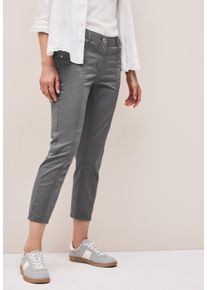 Cecil Damen 7/8-Hose, grau, casual, Gr. 30, unifarben, Web, 98% Baumwolle, 2% Elasthan, Hosen, aus Baumwolle mit Stretchanteil