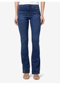 Noisy may Damen High-waist-Jeans "NMSALLIE HW FLARE JEAN VI021MB FWD NOOS", blau, modisch, Gr. 26, unifarben, Denim/Jeans, Obermaterial: 75%