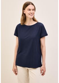 Cecil Damen T-Shirturban navy blau, casual, Gr. S, unifarben, Stoff, 65% Polyester, 35% Viskose, Shirts, aus elastischem Materialmix