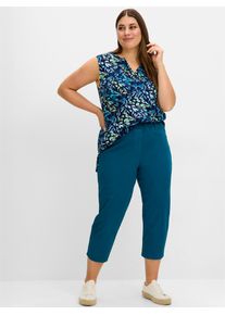 sheego Damen 7/8-Hose, blau, Gr. 48, unifarben, 98% Baumwolle, 2% Elasthan, Hosen
