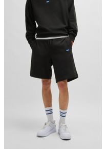 HUGO BLUE Herren Sweatshorts "Nasensio", schwarz, casual, Gr. L, unifarben, Sweatware, Obermaterial: 100% Baumwolle, Hosen, mit Markenlabel