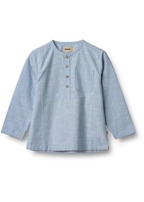 Wheat Jungen Langarmhemd "Wheat Hemd Shirt Bjørk", blau, Gr. 128, 100% Bio-Baumwolle, Hemden
