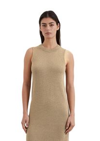 Marc O'Polo MARC O'POLO Damen Strickkleid "aus Bio-Baumwolle-Leinen-Mix", beige, casual, Gr. 44, unifarben, Obermaterial: 52% Baumwolle, 48% Leinen; Futter: 100%