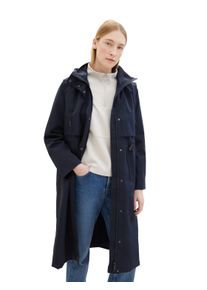 Tom Tailor Damen Regenmantel, blau, casual, Gr. M, unifarben, Stoff, Obermaterial: 100% Polyester. Futter: 100% Polyester, Mäntel, mit Kapuze