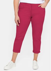 sheego Damen 7/8-Hose, lila, Gr. 46, unifarben, 97% Baumwolle, 3% Elasthan, Hosen