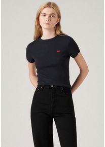 Levi's LEVI'S Damen T-Shirt "ESSENTIAL SPORTY", schwarz, casual, Gr. XXL, Feinripp, Obermaterial: 96% Baumwolle, 4% Elasthan, Shirts, in Feinripp- Qualität