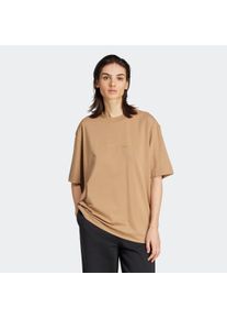 Damen T-Shirt "ESS LIN TEE OS"cardboard, sportlich, Gr. L, adidas originals, Obermaterial: 93% Baumwolle, 7% Elasthan, Shirts, Oversize-Passform,