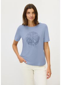 Cecil Damen T-Shirt, blau, casual, Gr. S, bedruckt, Web, 100% Baumwolle, Shirts, Feel Good Fit