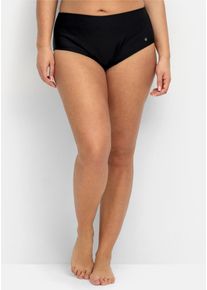 sheego Damen Bikini-Hose, schwarz, Gr. 50, Elasthan, Polyamid, Badehosen