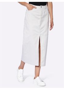 Heine Damen Sommerrock, grau, Gr. 40, unifarben, 97% Baumwolle, 3% Elasthan, Röcke