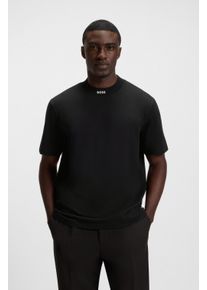 BOSS Green Herren T-Shirt "Tee Collar Zone", schwarz, casual, Gr. XXL, unifarben, Single Jersey, Obermaterial: 95% Baumwolle, 5% Elasthan, Shirts,