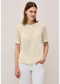 Cecil Damen T-Shirt, beige, casual, Gr. XXL, unifarben, Stoff, 56% Viskose, 42% Polyester, 2% Metallfaser, Shirts, mit Glitzer-Detail