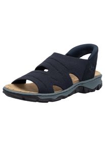 Rieker Damen Sandale, Gr. 42, blau, Textil, Lederimitat, unifarben, sportlich, Schuhe, Trekkingsandale, Outdoorsandale, Sommerschuh mit