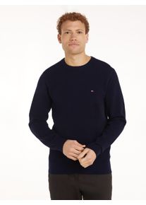 Tommy Hilfiger Herren Rundhalspullover "ESSENTIAL STRUCTURE CREW NECK", blau, casual, Gr. L, Strick, Obermaterial: 100% Baumwolle, Pullover, mit