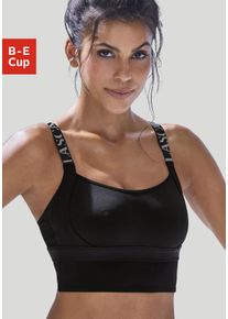 active by Lascana LASCANA ACTIVE Damen Sport-BH, Gr. 90, schwarz, Microtouch, Obermaterial: 76% Polyamid, 24% Elasthan, sportlich, BHs, ohne Bügel in Longform mit