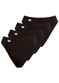 Sloggi Damen Tai-Slip "Basic+ Tai 4P", Gr. 46, schwarz, Obermaterial: 95% Baumwolle, 5% Elasthan, unifarben, Unterhosen, perfekt Passform,