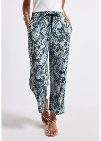 Street One Damen Stoffhose "Style Emee"arona blau, casual, Gr. 40, Web, Obermaterial: 100% Viskose, Hosen, mit elastischem Bund und Tunnelzug, mit