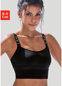 active by Lascana LASCANA ACTIVE Damen Sport-BH, Gr. 85, schwarz, Microtouch, Obermaterial: 76% Polyamid, 24% Elasthan, sportlich, BHs, ohne Bügel in Longform mit