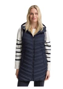 Tom Tailor Damen Steppweste, blau, casual, Gr. XXL, Strukturmuster, Steppware, Obermaterial: 100% Polyester. Futter: 100% Polyester, Westen, mit
