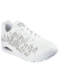 Skechers Damen Sneaker "UNO-GOLDEN HEART", Gr. 36, rosa, Lederimitat, kontrastfarbene Details, modisch, Schuhe, Freizeitschuh, Schnürschuh mit