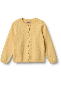 Wheat Mädchen Cardigan "Wheat Strickjacke Strick Cardigan Maia", gelb, Gr. 104, 100% Bio-Baumwolle, Strickjacken
