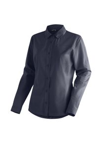 Maier Sports Damen Funktionsbluse "Magos L/S W", blau, Gr. 42, 94% Polyester (recycelt); 6% Elasthan, Blusen, Damen Hemdbluse, atmungsaktives