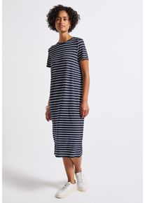 Street One Damen Midikleid, blau, casual, Gr. 46, gestreift, Stoff, 95% Viskose, 5% Elasthan, Kleider, soft und trageangenehm