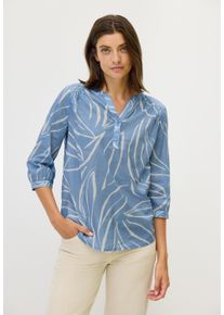 Cecil Damen Shirtblusedeep pastel blau, casual, Gr. XXL, bedruckt, Web, 100% Baumwolle, Blusen, Feel Good Fit