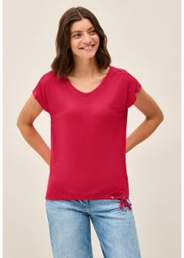 Cecil Damen T-Shirtglazed apple rot, casual, Gr. XS, unifarben, Stoff, 97% Viskose, 3% Elasthan, Shirts, aus softer Viskose