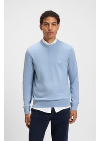 BOSS Orange Herren Strickpullover "Kanovano", blau, casual, Gr. M, Strick, Obermaterial: 95% Baumwolle, 5% Kaschmir, Pullover, mit Rundhalsausschnitt