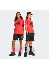 Kinder Trainingsanzug "J BL T-SET", rot, sportlich, Gr. 176, adidas Sportswear, Obermaterial: 100% Baumwolle. Obermaterial 2: 70% Baumwolle, 30%