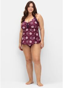 Damen Tankini-Top, lila, Gr. 54, sheego by Joe Browns, Elasthan, Polyamid, Bikini-Oberteile