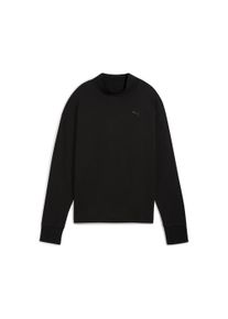 Puma Damen Langarmshirt "HER RELAXED CREW FL", schwarz, sportlich, Gr. XS, unifarben, Fleece, Obermaterial: 68% Baumwolle, 32% Polyester, Shirts