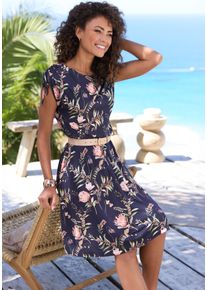 Vivance Damen Jerseykleid, rosa, modisch, Gr. 34, bedruckt, geblümt, Jersey, Obermaterial: 100% Viskose, Kleider, mit Blumenprint, lockeres