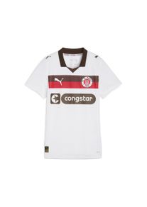 Puma Damen Poloshirt "FC St. Pauli 25/26 Auswärtstrikot Damen"weiß espresso braun, Gr. S, gestreift, Obermaterial: 100% Polyester; Kragen: 3%