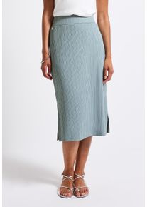 Street One Damen Maxirockarona blau, casual, Gr. 46, unifarben, Stoff, 75% Viskose, 20% Polyester, 5% Elasthan, Röcke, High Waist