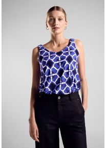 Street One Damen Trägertop, blau, casual, Gr. 40, bedruckt, Stoff, 95% Viskose, 5% Elasthan, Tops, aus stretchigem Viskosematerial