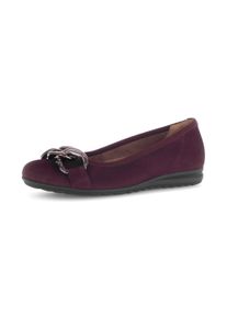 Gabor Damen Ballerina "Florenz", Gr. 37, lila, Ziegenveloursleder, unifarben, klassisch, Schuhe, Businessschuh, Schlupfschuh mit Elastikeinfass,