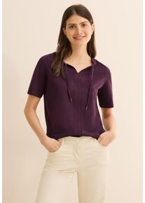 Cecil Damen T-Shirt, lila, casual, Gr. XL, unifarben, Web, 100% Baumwolle, Shirts, aus reiner Baumwolle