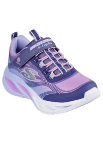 Skechers Kinder Sneaker "COSMIC GLOW LIGHTS", Gr. 27, bunt, Textil, Lederimitat, kontrastfarbene Details, modisch, Schuhe, Klettschuh mit Glitzer,